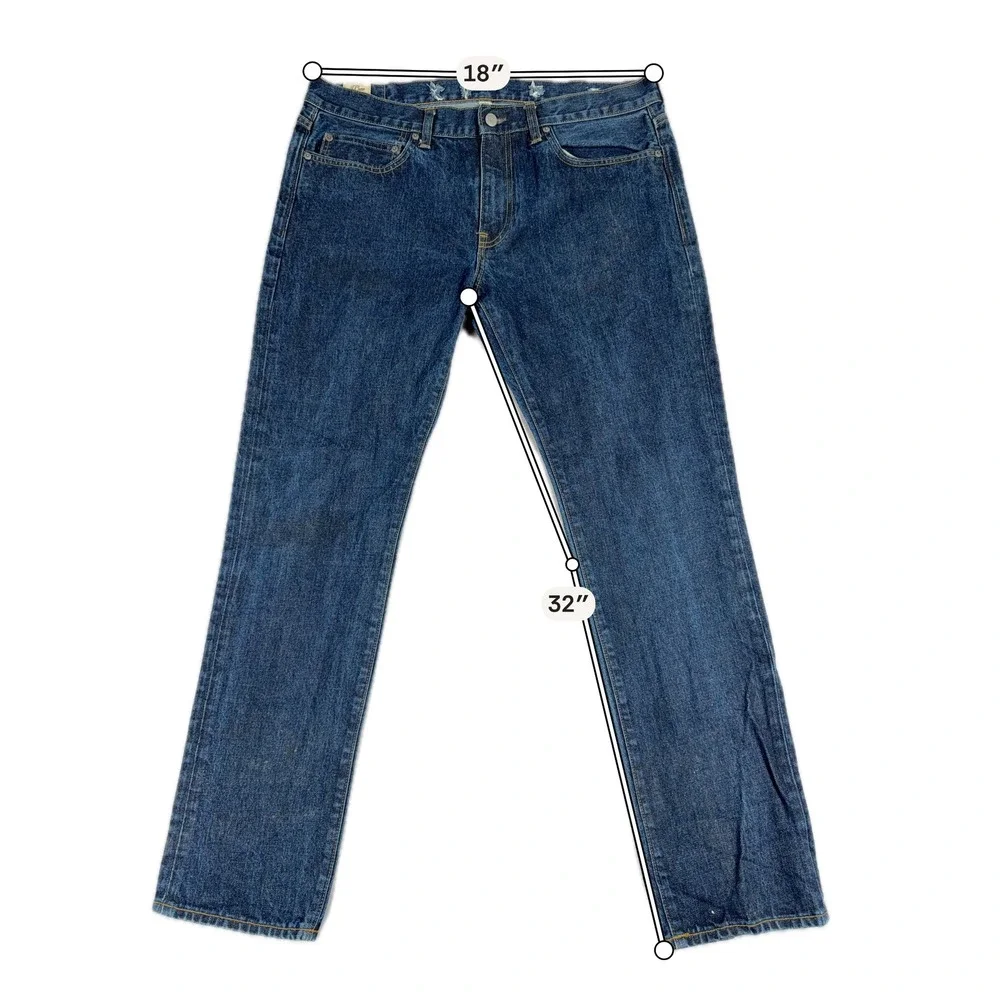 J.Crew 484 Slim‎ Fit Jeans Japanese Kaihara Denim 36x32 Dark Indigo Blue Mens